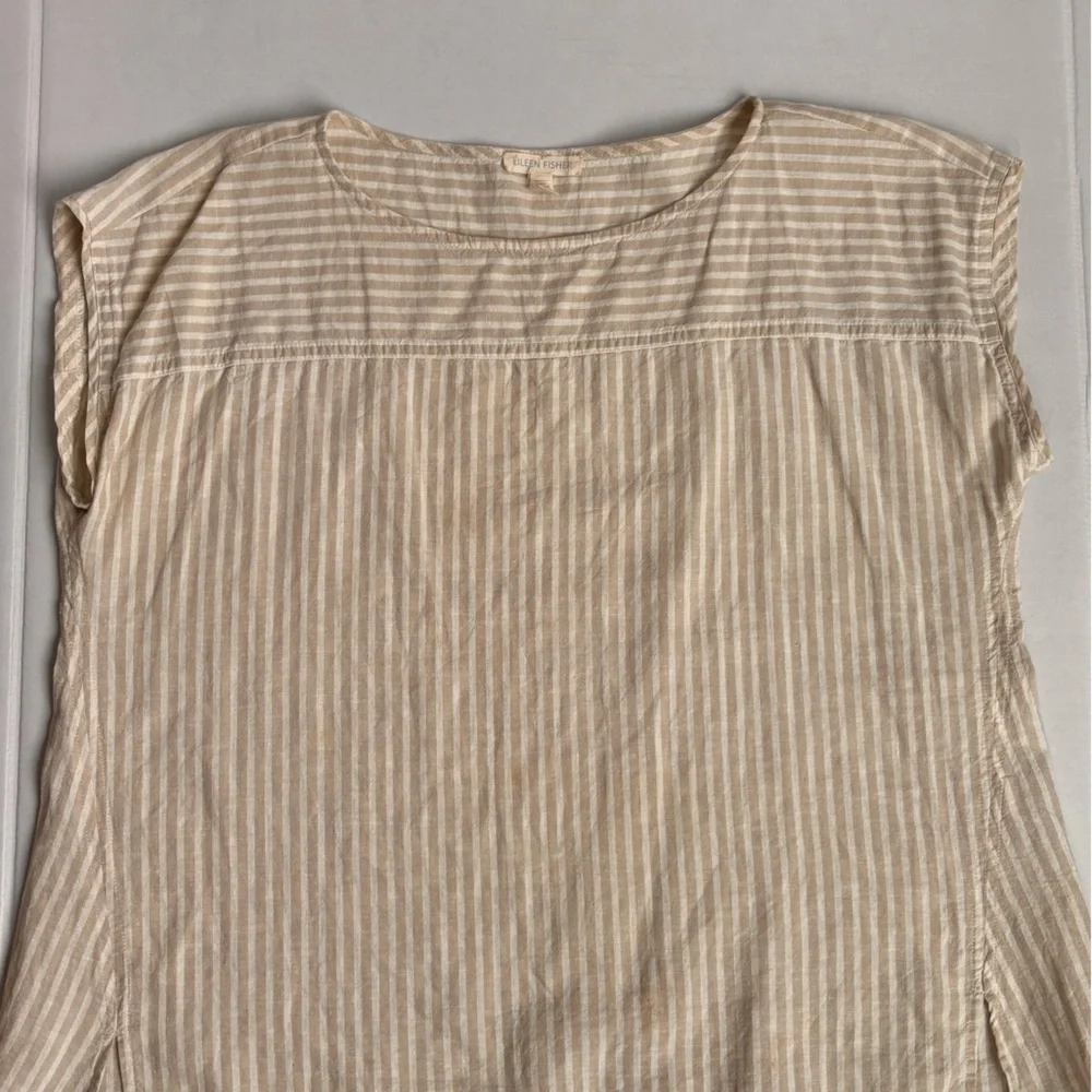 vintage eileen fisher organic washed linen top - Picture 4 of 4